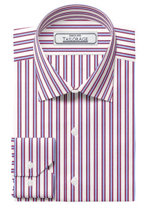 Wrinkle Free Bombay Brown And Sky Blue Stripes - SS-10038