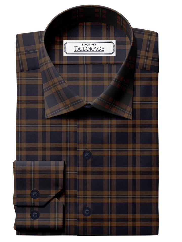 Blueberry And Bronze Brown Plaid - CUS-10052