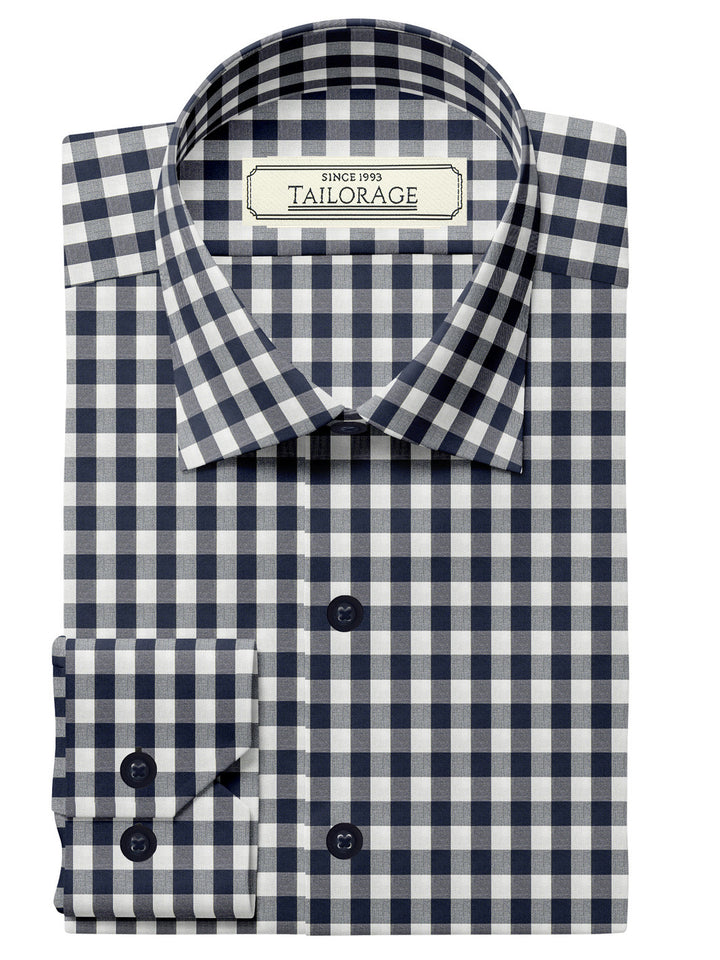 Feather Touch Dark Navy Blue Gingham Checks - SS-10065