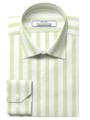 Pale Lime Yellow Stripes Twill - CUS-10057