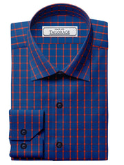 Feather Touch Electric Blue And Red Checks - CUS-10045