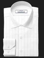 Load image into Gallery viewer, Solid White With Black Pin Stripes Dobby - SS-2007
