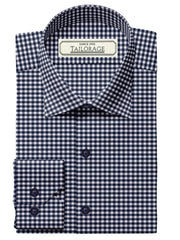Load image into Gallery viewer, Feather Touch Dark Navy Blue Small Gingham Checks - CUS-10070
