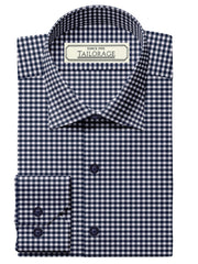 Feather Touch Dark Navy Blue Small Gingham Checks - CUS-10070