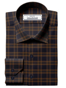 Blueberry And Bronze Brown Plaid - SS-10052