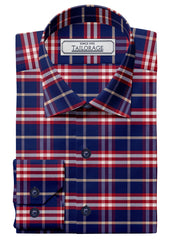 Load image into Gallery viewer, Feather Touch Classic Blue And Red Plaid - CUS-10040
