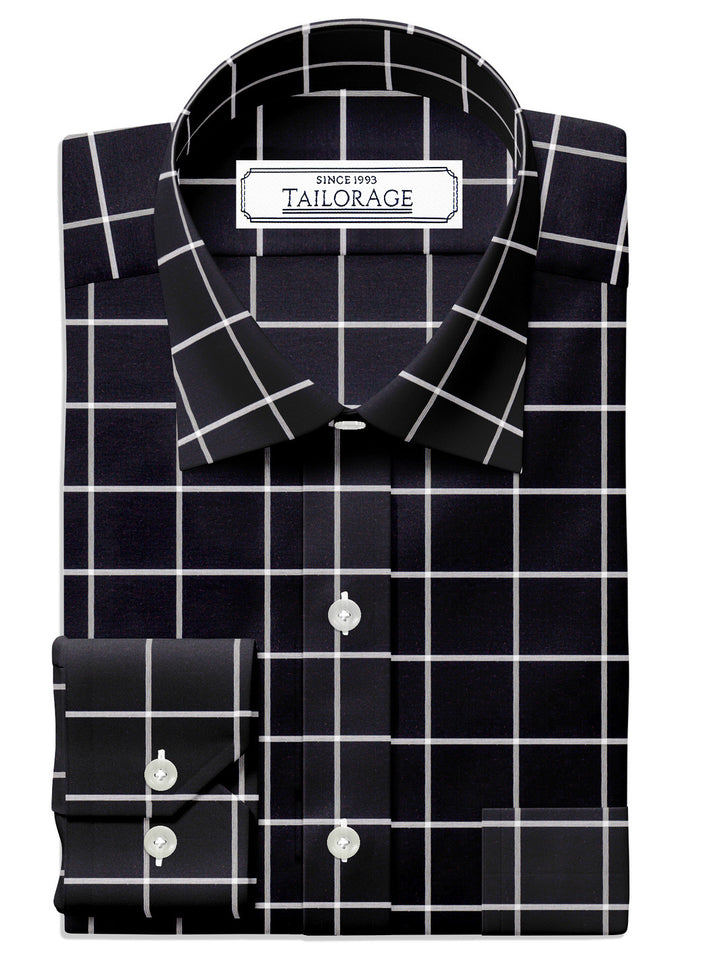 Black and White Windowpane Checks - CUS-10013