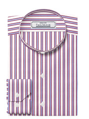 Load image into Gallery viewer, Wrinkle Free Bombay Brown And Sky Blue Stripes - CUS-10038
