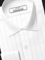 Load image into Gallery viewer, Solid White With Black Pin Stripes Dobby - SS-2007
