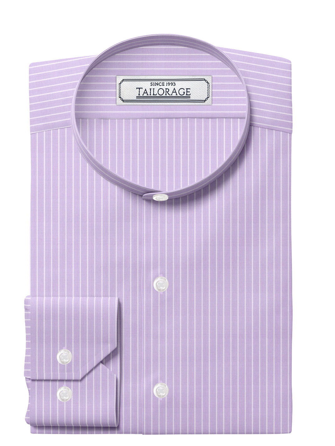 Pale Lavender Stripes Fine Twill - CUS-10042