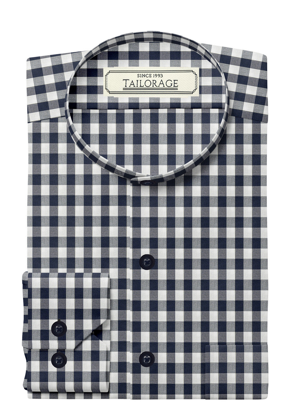 Feather Touch Dark Navy Blue Gingham Checks - SS-10065