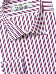 Load image into Gallery viewer, Wrinkle Free Bombay Brown And Sky Blue Stripes - SS-10038
