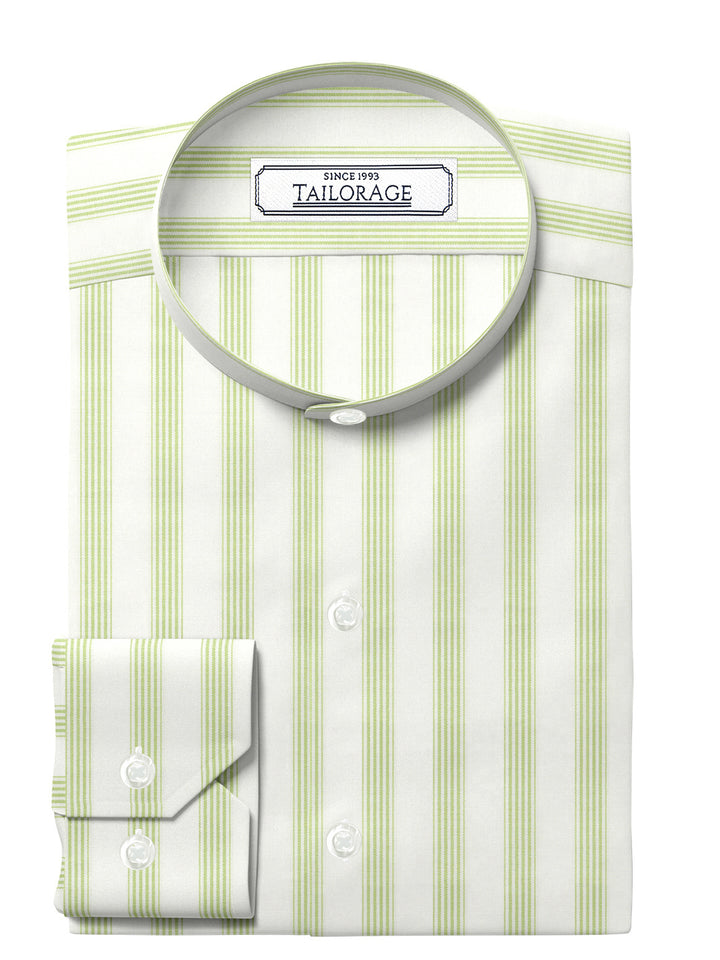 Pale Lime Yellow Stripes Twill - CUS-10057