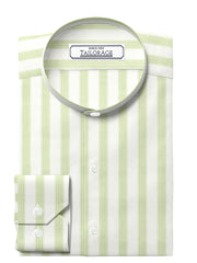 Load image into Gallery viewer, Pale Lime Yellow Stripes Twill - CUS-10057
