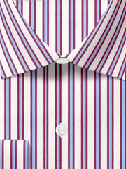 Load image into Gallery viewer, Wrinkle Free Bombay Brown And Sky Blue Stripes - SS-10038
