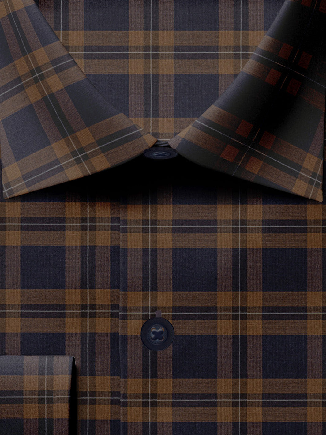 Blueberry And Bronze Brown Plaid - SS-10052