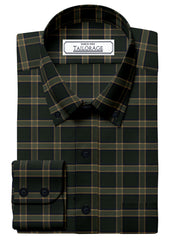 Load image into Gallery viewer, Black Forest Green And Beige Plaid - CUS-10051
