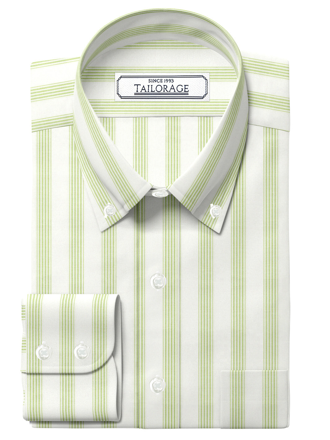 Pale Lime Yellow Stripes Twill - CUS-10057