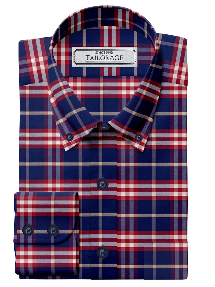 Feather Touch Classic Blue And Red Plaid - CUS-10040