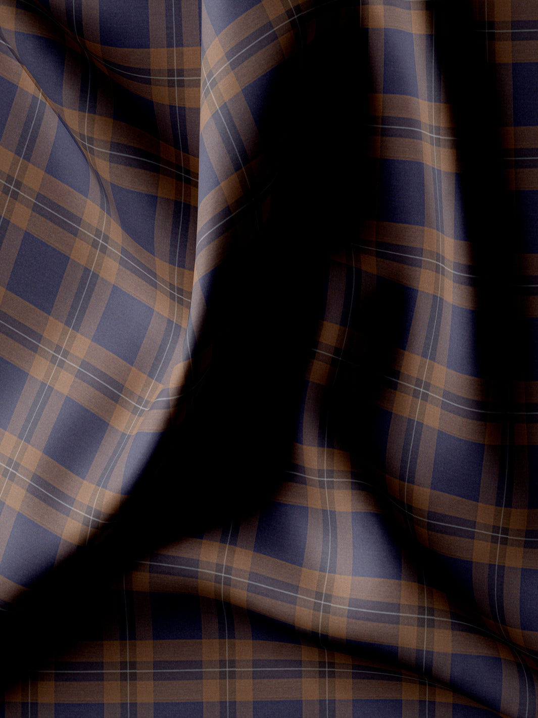 Blueberry And Bronze Brown Plaid - CUS-10052