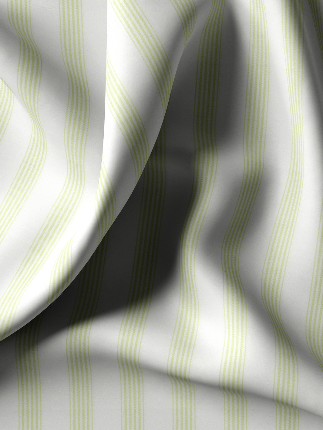 Pale Lime Yellow Stripes Twill - CUS-10057