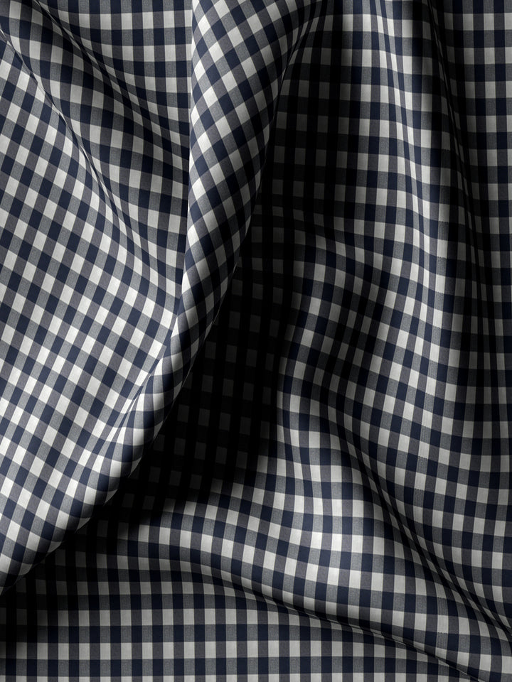 Feather Touch Dark Navy Blue Gingham Checks - SS-10065