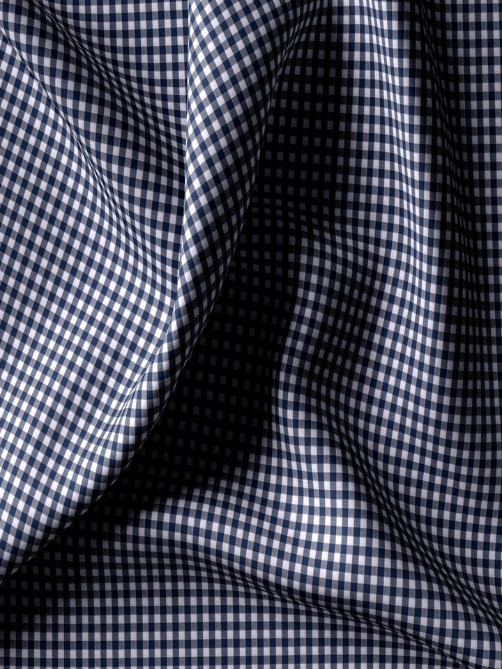 Feather Touch Dark Navy Blue Small Gingham Checks - CUS-10070