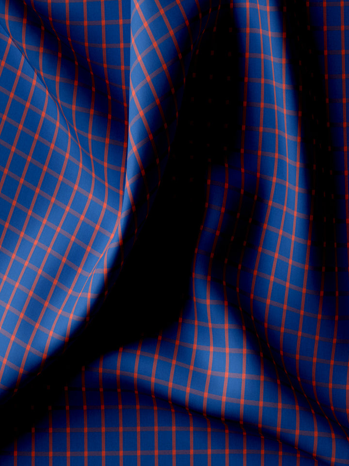 Feather Touch Electric Blue And Red Checks - CUS-10045